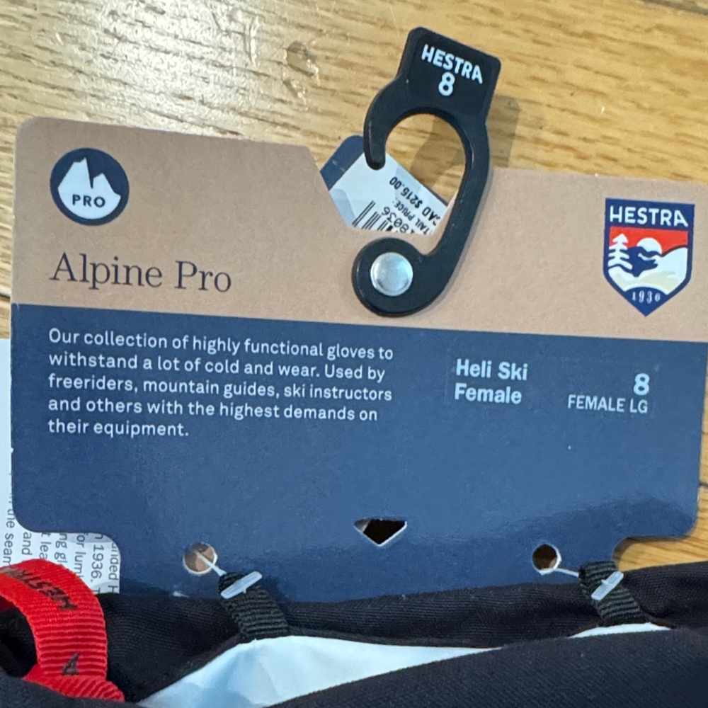Hestra Alpine Pro Heli Ski Women’s Mittens in Black and White - Picture 2 of 7